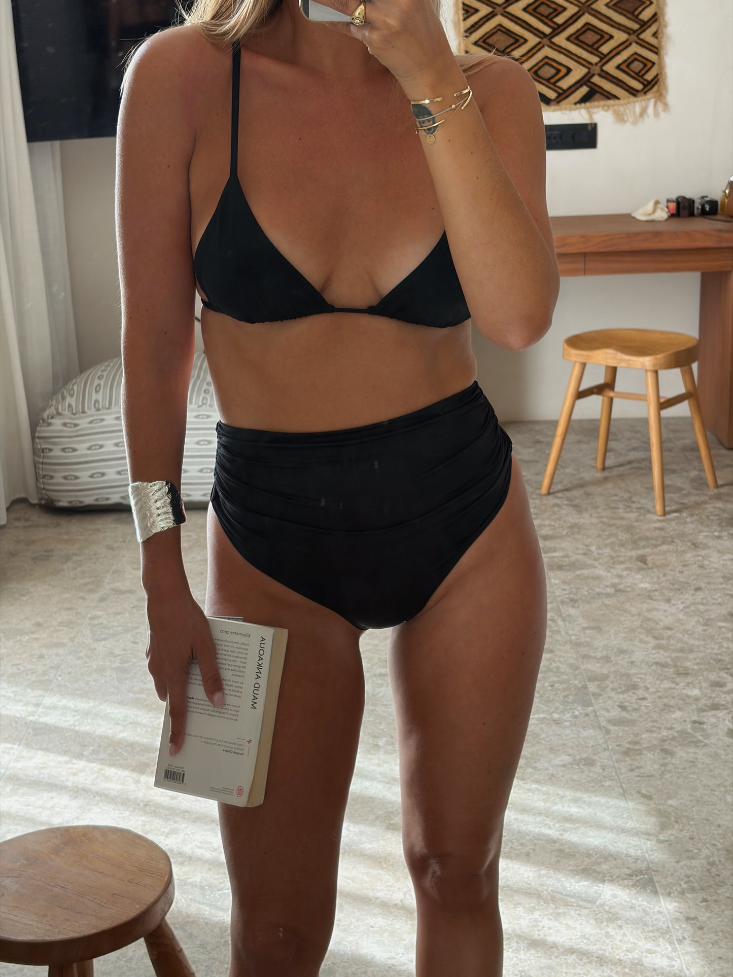 Culotte haute taille haute noire